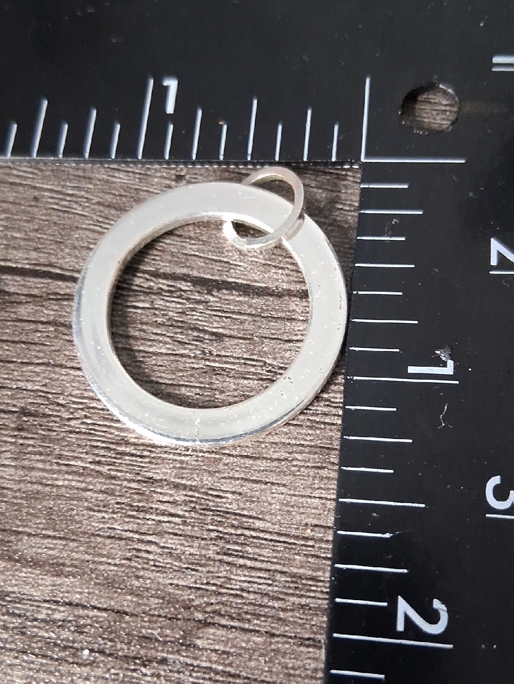 Silver Tone Open Circle Pendant Necklace - Minimal Women’s Jewelry P409 - Picture 2 of 2